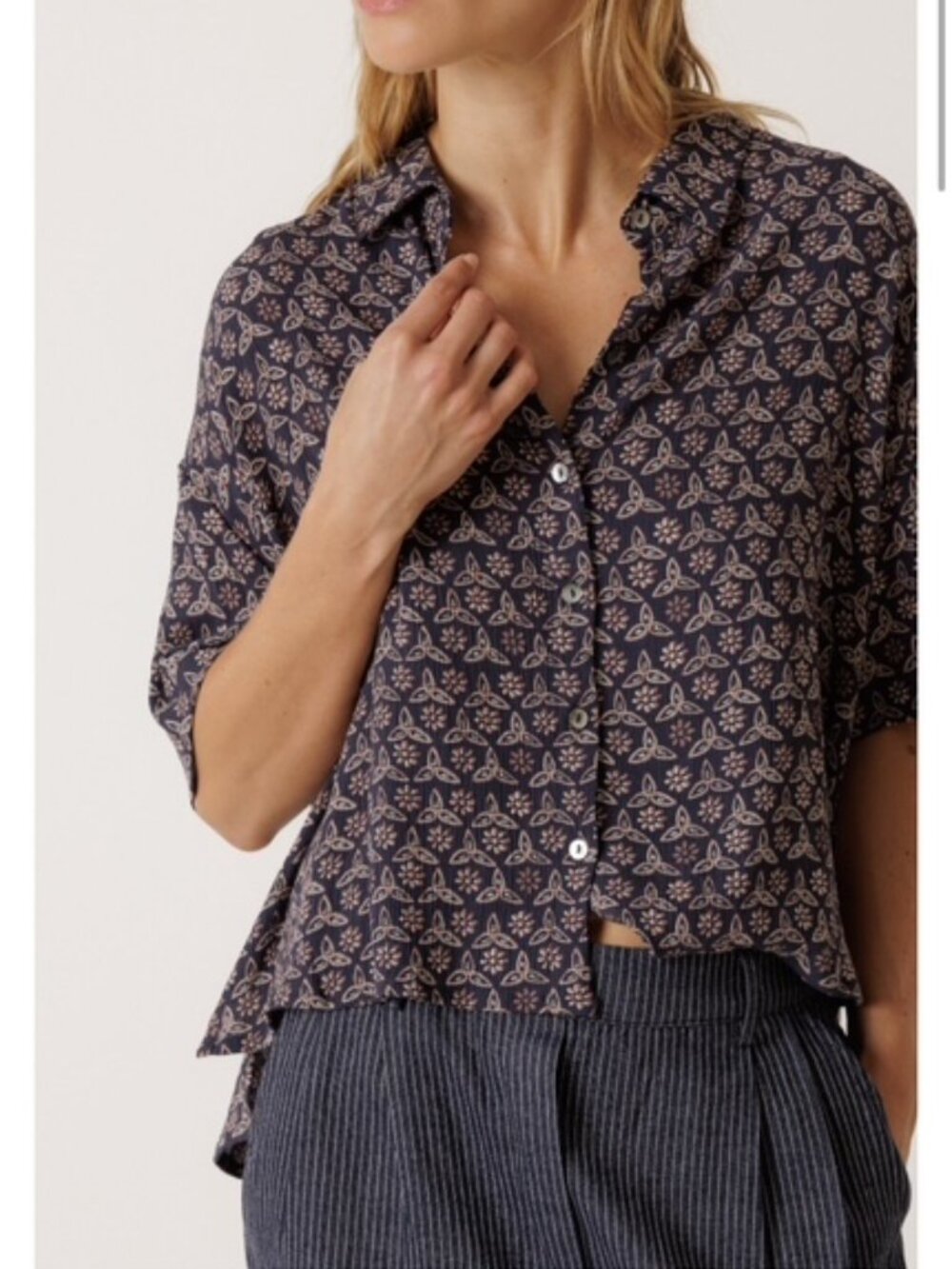 Indi & Cold Block Print Blouse